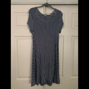 Blue and white stripe dress.